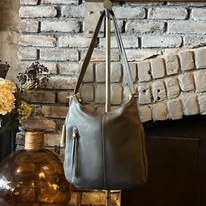 Leather slate versatile medium size handbag